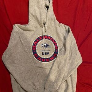 Men’s Baltimore Ravens USA Hoodie NFL Team Apparel Size Large Gray